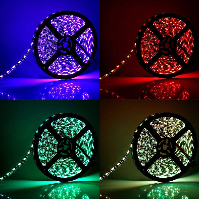 SUPERNIGHT LED Strip Lights, 16.4FT 5M SMD 5050 Waterproof 300LEDs RGB Color Changing Flexible LED Light Strip for Bedroom, TV Back Lighting, Christmas, Valentine's Day (Black PCB) - Image 5